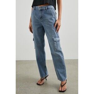 Rails Speedway Cargo Jeans Womens 30  Breezy Blue Relaxed Slouchy Boyfriend